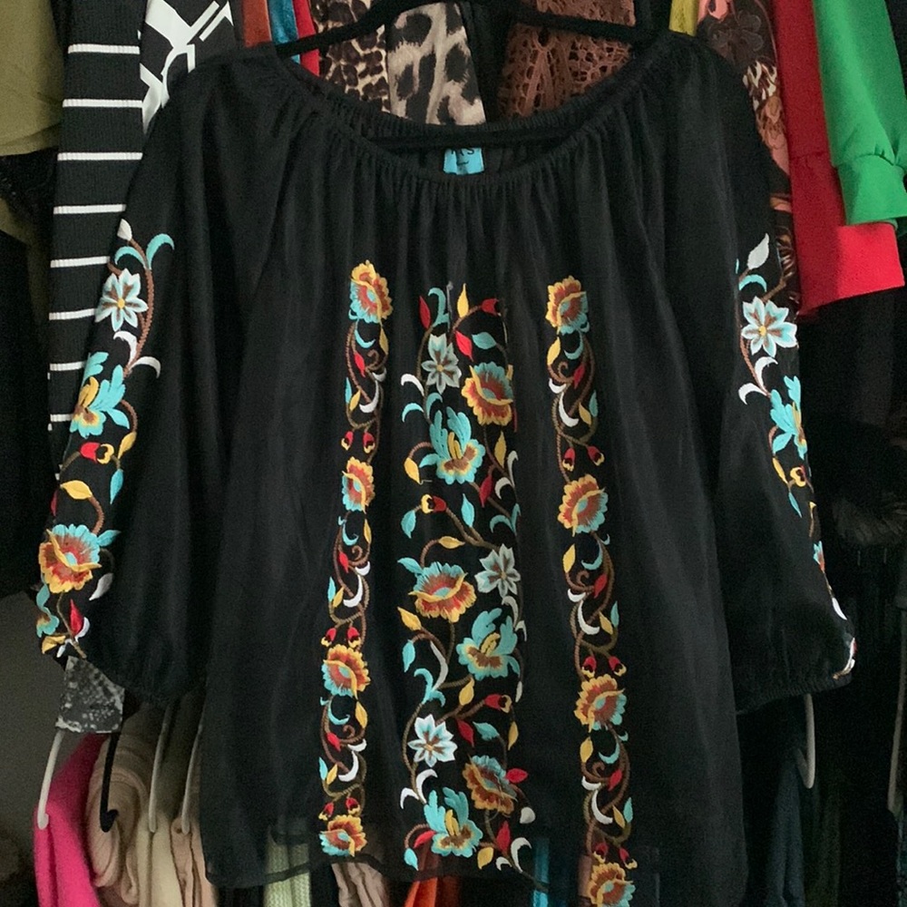 Floral embroidered blouse
